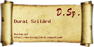 Durai Szilárd névjegykártya